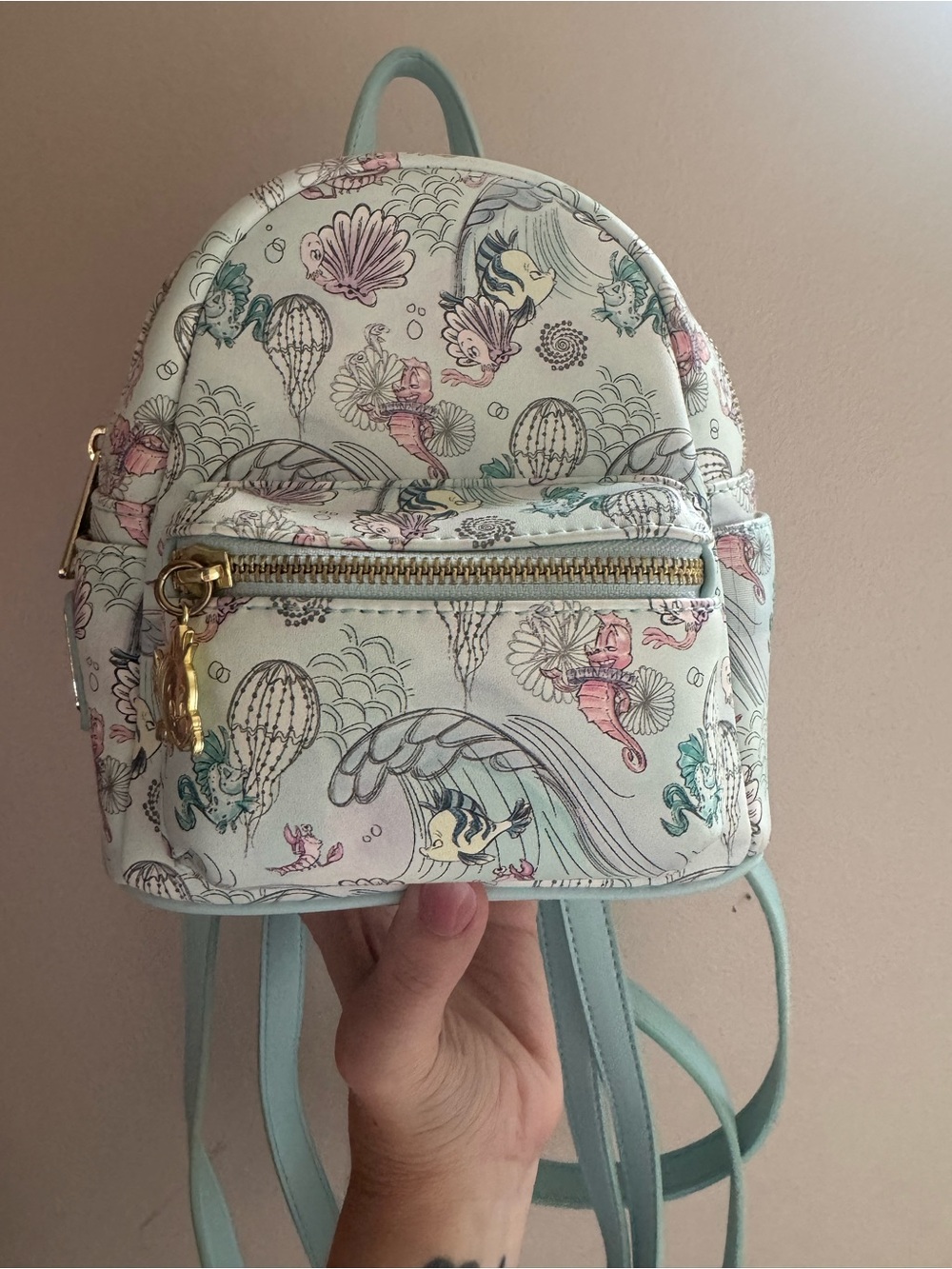 Loungefly Pastel Aqua Sea Life Mini Backpack